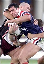 Adrian Morley gets stuck in for the Roosters