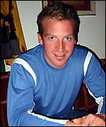 Baxter relaxing after ski training in Austria