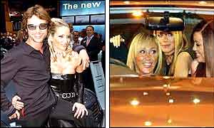 Jay Kay of Jamiroquai with model Lisa Butcher (left picture), Atomic Kitten (right picture)
