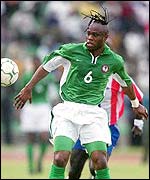 Taribo West in action for Nigeria