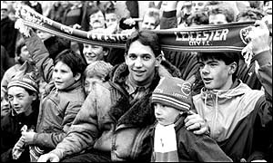 Gary Lineker on the terraces Filbert Street during his days as a Barcelona player 