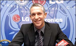 Gary Lineker faces the media at Leicester City's Walkers Stadium on Wednesday
