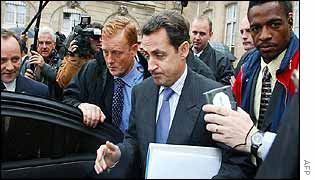 Nicolas Sarkozy leaves the Elysee Palace