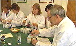 yogurts are sampled at Yeo Valley Organic in Bridgwater