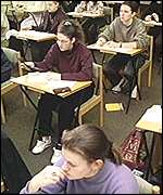 Sixth-formers sitting A-level exams