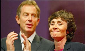Prime Minister Tony Blair and Estelle Morris