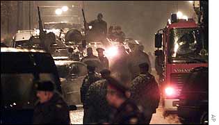 Armoured personnel carriers, special forces and interior ministry troops