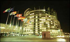 The European Parliament building in Strasbourg 