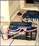 Pink cables in Sophos lab