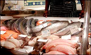Fish counter in a supermarket