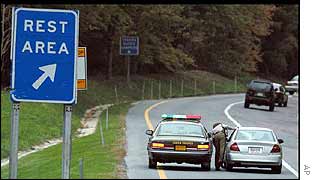 Rest area where suspects were arrested