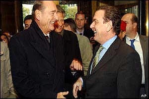 Jacques Chirac and Gerhard Schroeder