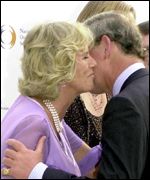 Charles and Camilla kiss