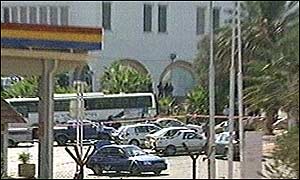 Ariel petrol station after blast