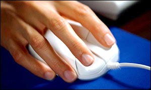 Hand on mouse