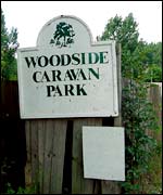 A sign for Woodside caravan park