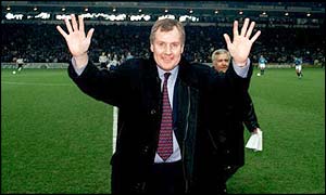 Joe Royle is welcomed at Maine Road as he joins the club in February 1998