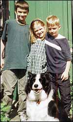 Ben Vince (left) with sister Jessica and Christopher