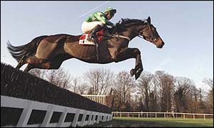 Adrian Maguire rides Barton Bank in the 1996 King George VI Chase