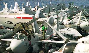 Aircraft on board the USS Constellation (Department of Defense photo)