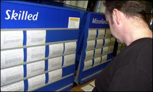 Man looking at vacancies generic