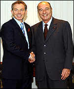Tony Blair and Jacques Chirac