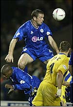 Gerry Taggart nets Leicester's equaliser