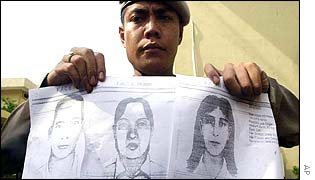 Police sketches of the three suspects