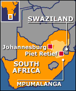 Map showing South Africa