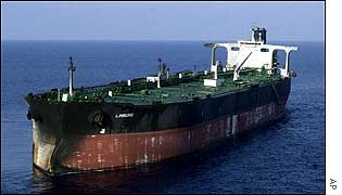 Tanker Limburg after the explosion