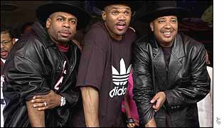 Jam Master Jay, Darryl (DMC) McDaniels, centre, and Joseph (Run) Simmons
