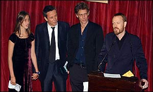 Harris' granddaughter Ella and sons (from left) Damian, Jamie and Jared