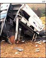 Bus crash scene 