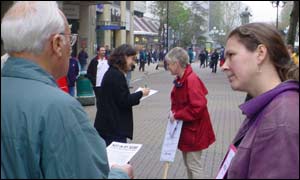 People supporting the protest