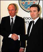 Adam Crozier (right) and Sven-Goran Eriksson
