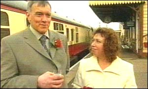 Railway wedding couple