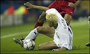 Leeds striker Alan Smith endured a frustrating night at Elland Road