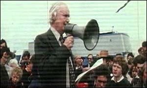 Gwynfor Evans in his campaigning days