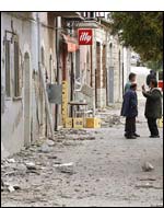 A damaged street of San Giuliano di Puglia