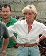 Paul Burrell with Princess Diana
