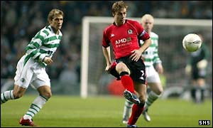 Garry Flitcroft in action against Celtic