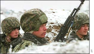 Soldiers near Grozny