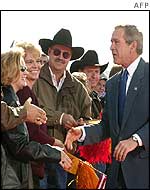 Bush greeting supporters in New Mexico