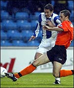 Peter Canero on the attack for Kilmarnock