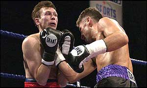 Russian Nikolai Emereev was forced to stop in the fourth round against Wayne McCullough's attack 