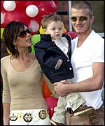 Victoria, Brooklyn and David Beckham