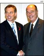 Tony Blair and Jacques Chirac at their recent meeting