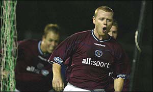 Phil Stamp celebrates his late, late goal