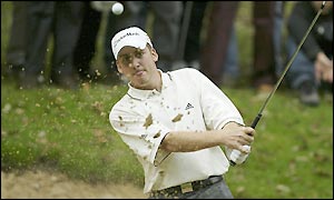 Ian Poulter comes close to throwing away the title on the penultimate hole