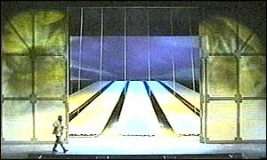 A gunman on the stage